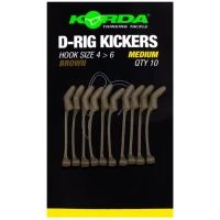 Line Aligner KORDA D-Rig Kicker, Brown, Marime M, pentru Carlige Nr. 4-6, 10buc/pac