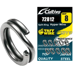 Inele Despicate Otel Cultiva Amaz 72812 Splitring Hyper Wire Nr.10, 13.5mm, 86kg, 10buc/pac