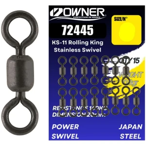 Vartej Owner Amaz 72445 KS-11 Rolling King Stainless Swivel, Nr.8, 36kg, 15buc