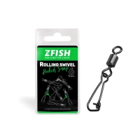 Agrafa Vartej Zfish Rolling Swivel Hooked Snap, Nr 14, 16kg, 10 Buc/plic Agrafa Vartej Zfish Rolling Swivel Hooked Snap, Nr 14, 16kg, 10 Buc/plic