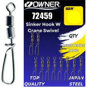 Agrafa cu Vartej Dublu OWNER Amaz 72459 Sinking Hook W Crane Nr.14, 16kg, 10buc/pac