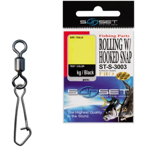 Agrafa cu Vartej Rolling Sunset Hooked Snap ST-S-3003 Nr.2, 35kg, 6buc/pac Agrafa cu Vartej Rolling Sunset Hooked Snap ST-S-3003 Nr.2, 35kg, 6buc/pac