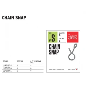 AGRAFA RAPIDA LUCHY JOHN CHAIN SNAP LJP5127 Marime: S 9buc/plic 3kg