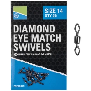 Vartej PRESTON Diamond Eye Match Swivels, Nr.10, 20buc/pac