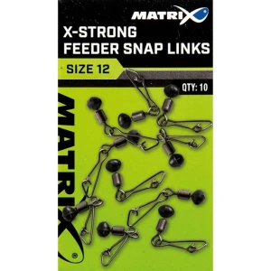 Vartej cu Margea Culisanta si Agrafa Matrix X-Strong Feeder Bead Snap Links Nr.10 10buc/plic