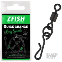 Agrafa Rapida Cu Vartej Zfish Quick Change Ring Swivel Matt, Size 8, 10buc/pac