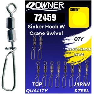 Vartej Agrafa Owner Amaz 72459 Sinker Hook W Crane, 12.4kg, Nr.16, 10buc/plic Vartej Agrafa Owner Amaz 72459 Sinker Hook W Crane, 12.4kg, Nr.16, 10buc/plic