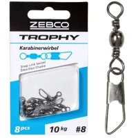 Agrafa Cu Vartej Zebco Trophy Snap Link Swivel, 10kg, Nr.10, 8buc/pac