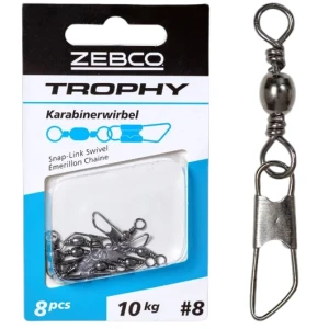 Agrafa Cu Vartej ZEBCO Trophy Snap Link Swivel, 6kg, Nr.14, 10buc/pac