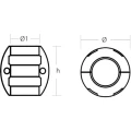 Anod de Sacrificiu pentru Ax TECNOSEAL, Zinc, Lung, Ax 44.4mm/1-3/4", 82mm