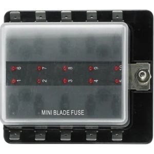 Cutie pentru Sigurante Auto cu LED ALLROUNDMARIN, 10 Circuite