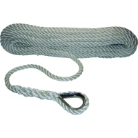 Parama Pentru Ancora Din Poliester Allroundmarin, Rasucita, 30m, 14mm, Cu Ochet Inox