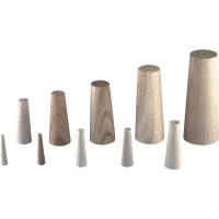Set Dopuri Conice Din Lemn Trem, 10buc/set