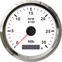 Tahometru KUS cu Contor Ore pentru Motoare Inboard, Alb, 3000rpm