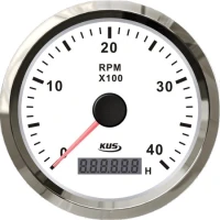 Tahometru KUS cu Contor Ore pentru Motoare Inboard, Alb, 4000rpm