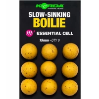 Boilies Korda Artificial Essential Cell Slow Sinking Boilie 15mm, 9buc/pac