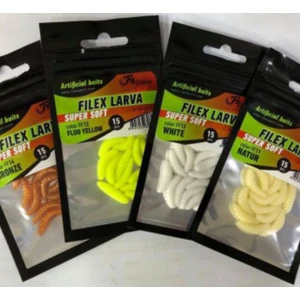 Larve Arificiale Filfishing Filex Super Soft FF13, White, 2cm, 15buc/pac