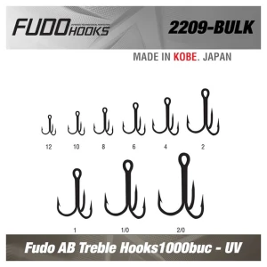 Ancore Fudo Treble Hooks (FDTR-UV) nr.8 100buc Ancore Fudo Treble Hooks (FDTR-UV) nr.8 100buc