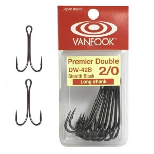 Ancore duble Vanfook DW-42B Long Shank Premier Double Treble nr.2/0, 8buc/plic