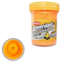 Pasta Berkley Powerbait Natural Glitter Trout Dough, Garlic, Fluo Orange Glitter, 50g