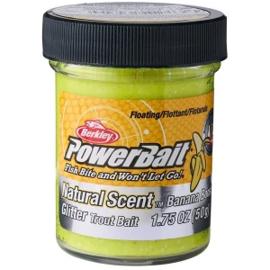Pasta BERKLEY PowerBait Trout Dough Fruits Floating, Banana SS Yellow, 50g