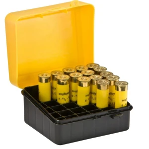 Cutie Munitie PLANO 20-Gauge Shot Shell Case, Negru/Galben, 30 cartuse