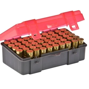 Cutie Munitie PLANO Handgun Ammo Case - .38 Special, Gri/Roz transparent, 50 cartuse