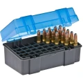 Cutie Munitie PLANO Rifle Ammo Case - .22-50, Gri inchis/Albastru transparent