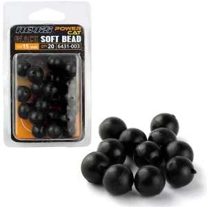 Bile PVC NEVIS Power Cat Black Soft Beads, 15mm