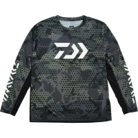 Bluza Uv Daiwa 21st Ls Shirt 3012e, Camo Green, Marime L Bluza Uv Daiwa 21st Ls Shirt 3012e, Camo Green, Marime L