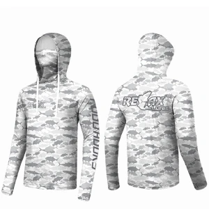 Bluza UV RELAX Blue Wave UPF 50+, Camo Fish, Marime S Bluza UV RELAX Blue Wave UPF 50+, Camo Fish, Marime S