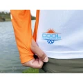 Bluza UV SELECT BAITS Feeder Long Sleeve Hoodie UPF 50+, White and Orange, Marime M