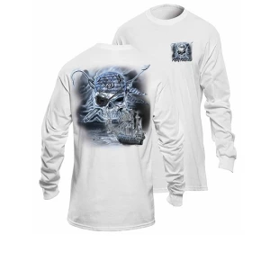 Bluza Flying Fisherman Midnight Angler Pirate White Long Sleeve Tee L