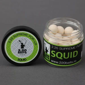 Pop Up 2.20 Baits Supreme, Alb, Squid, 16mm, 100ml