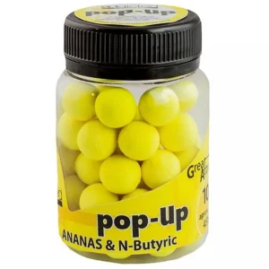 Pop Up Addicted Carp Baits Ananas & N-butyric, 10mm, aprox 45buc/borcan Pop Up Addicted Carp Baits Ananas & N-butyric, 10mm, aprox 45buc/borcan