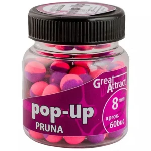 Pop Up Addicted Carp Baits Pruna, 8mm, aprox 60buc/borcan Pop Up Addicted Carp Baits Pruna, 8mm, aprox 60buc/borcan