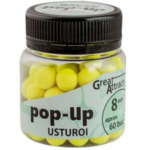 Pop Up Addicted Carp Baits Usturoi, 8mm, aprox 60buc/borcan Pop Up Addicted Carp Baits Usturoi, 8mm, aprox 60buc/borcan