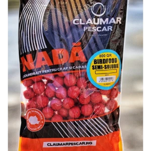 Boilies Claumar Birdfood Semi-Solubil Capsuna 20mm 800Gr