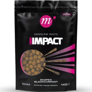 Boilies MAINLINE High Impact, Scopex Blackcurrant, 15mm, 1kg