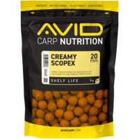 Boilies Tare Avid Carp Nutrition, Creamy Scopex, 20mm, 1kg