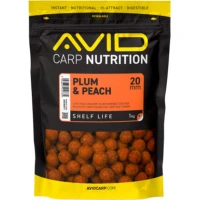 Boilies Tare Avid Carp Nutrition, Plum & Peach, 20mm, 1kg