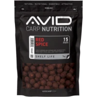 Boilies Tare AVID Red Spice, 15mm, 1kg