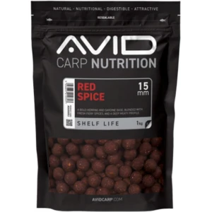 Boilies Tare AVID Red Spice, 15mm, 1kg