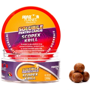 Boilies pentru Carlig Senzor Planet, Solubile, Scopex & Krill, 16-18mm, 200g