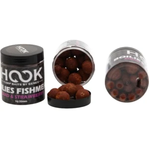 Boilies De Carlig HOOKBAITS Hard Fishmeal, Squid Strawberry, 16-20mm, 250ml