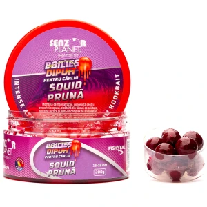 Boilies Senzor Dipuit pentru Carlig, Squid & Pruna, 16-18mm, 200g