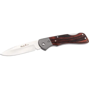 Briceag MUELA BX-8GR, Satin Finish, Folding Knife Steel Grey TiNi Bolster, Red Pakaw
