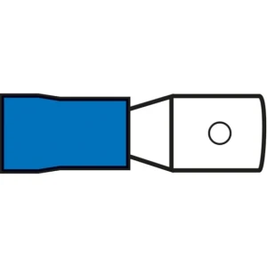 Conectori Electrici Plati ALLROUNDMARIN, 6.3mm, Albastru, 100buc/pac