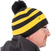 Caciula Black Cat Bobble Hat, Black-Yellow