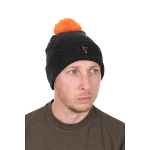 Caciula FOX Collection Bobble Hat - Black/Orange, Marime Universala Caciula FOX Collection Bobble Hat - Black/Orange, Marime Universala